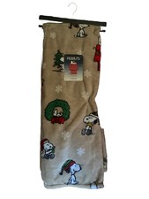 Berkshire Snoopy Christmas Blanket Throw 50"x70" Peanuts Throw Brown