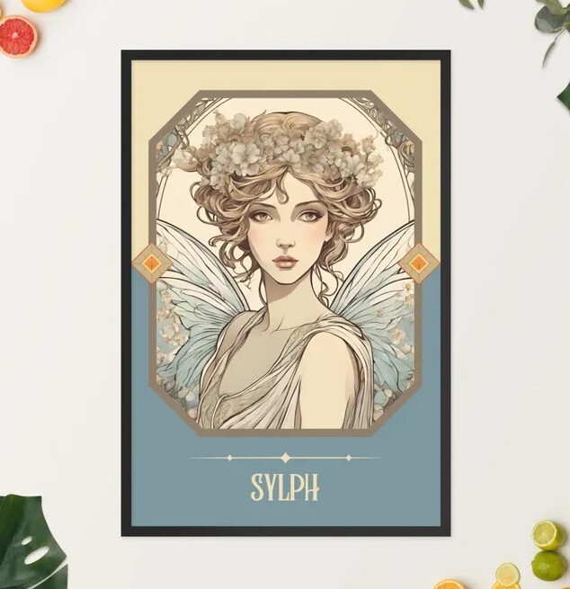 Sylph Art Nouveau Tarot Woman Art Print