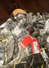 Diesel S/S Abstract Shirt, NWT, 48IT(46”Chest), Viscose, $295, 29” Length
