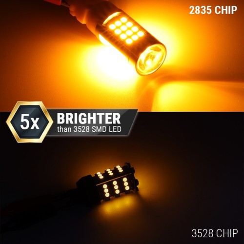 1157 LED Amber Yellow DRL Turn Signal Parking Side Marker Light Bulbs - Picture 6 of 6