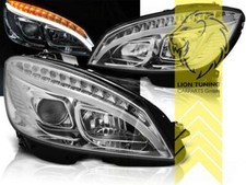 LED Tagfahrlicht Optik Scheinwerfer für Mercedes Benz W204 S204 C-Klasse chrom LED Tagfahrlicht Optik Scheinwerfer für Mercedes Benz W204 S204 C-Klasse chrom