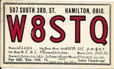 QSL 1939 Hamilton Ohio  radio card