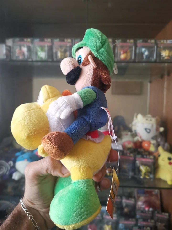 Peluche de juguete suave oficial NINTENDO SANEI 2007 Super Mario Bros LUIGI YOSHI 9" NUEVO CON ETIQUETAS  Foto 2 de 4