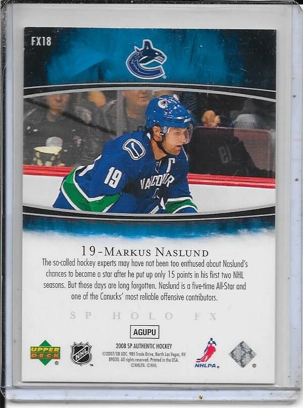 2007-08 SP Authentic Markus Naslund Holoview FX # FX18 - Image 2 of 2