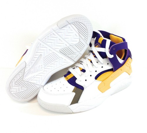 Boys Kids Youth Nike Flight Huarache 705281 101 White Gold Lakers 2015 DS Shoes - Picture 1 of 2