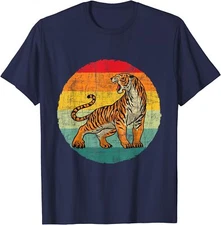 Retro Vintage Tiger Zoologist Zoo Safari Lover Gift Unisex T-Shirt