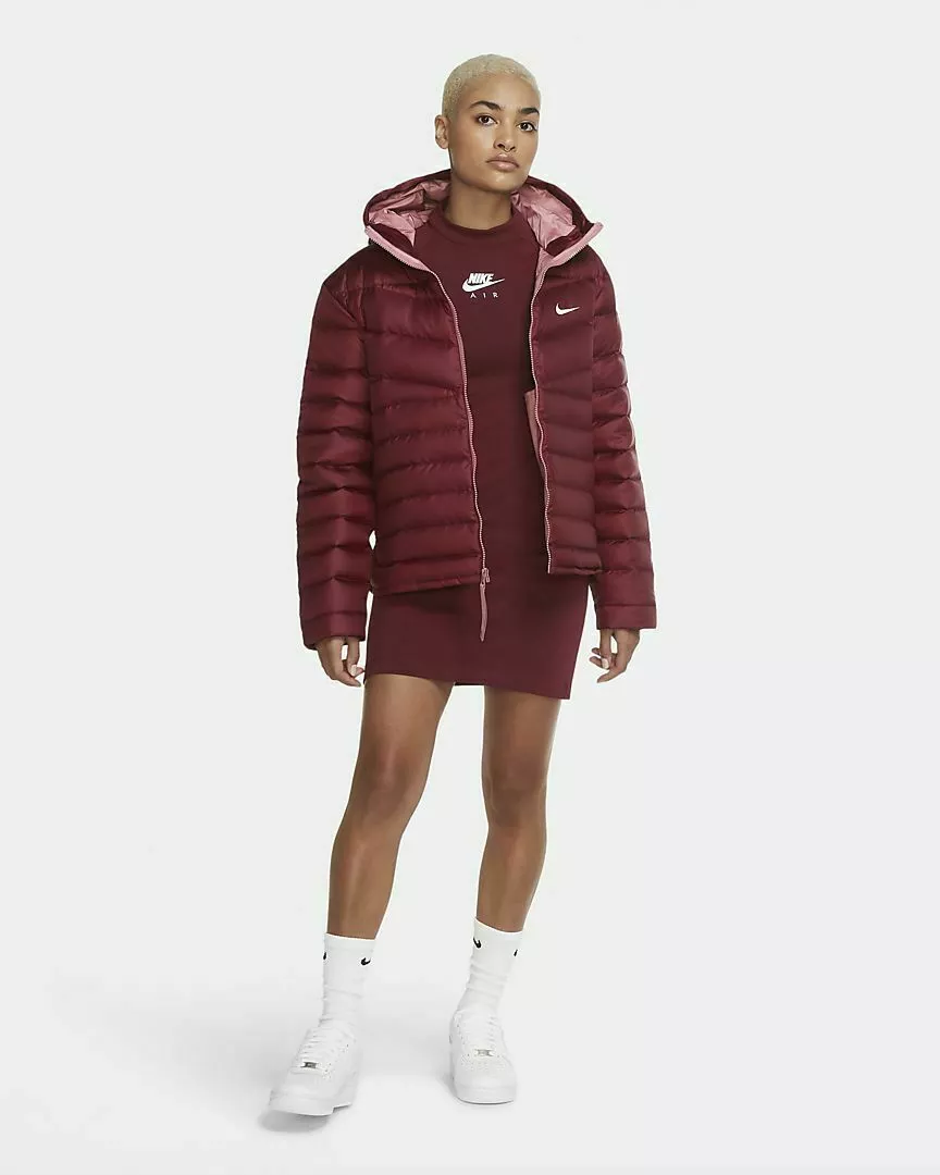 Nike Sportswear Puff Down Fill Jacket Size Small Women Beetroot