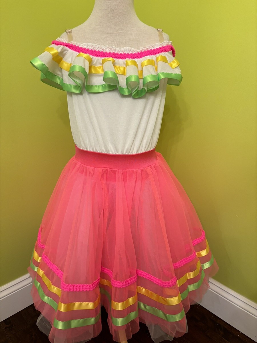 HD Weissman Dance Costume 11338 Large Child Orange Encanto Jazz
