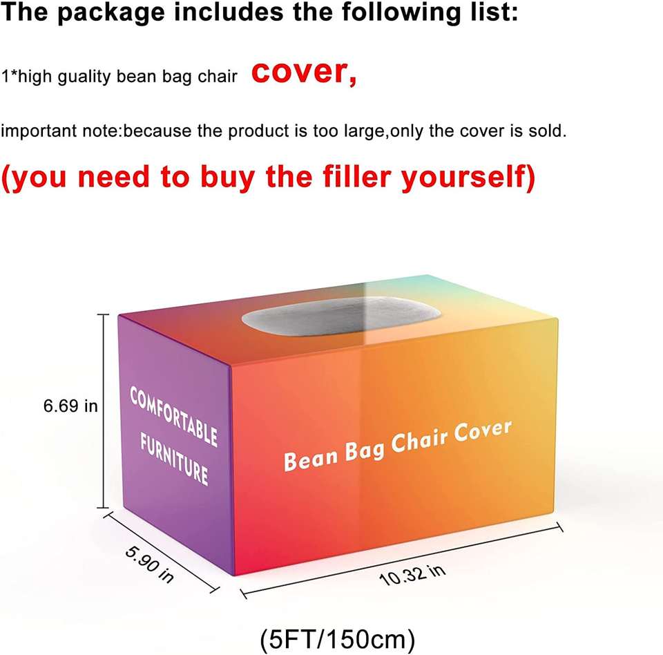 Bean Bag Chair Cover(It Was Only a Cover, Not a Full Bean Bag), Big