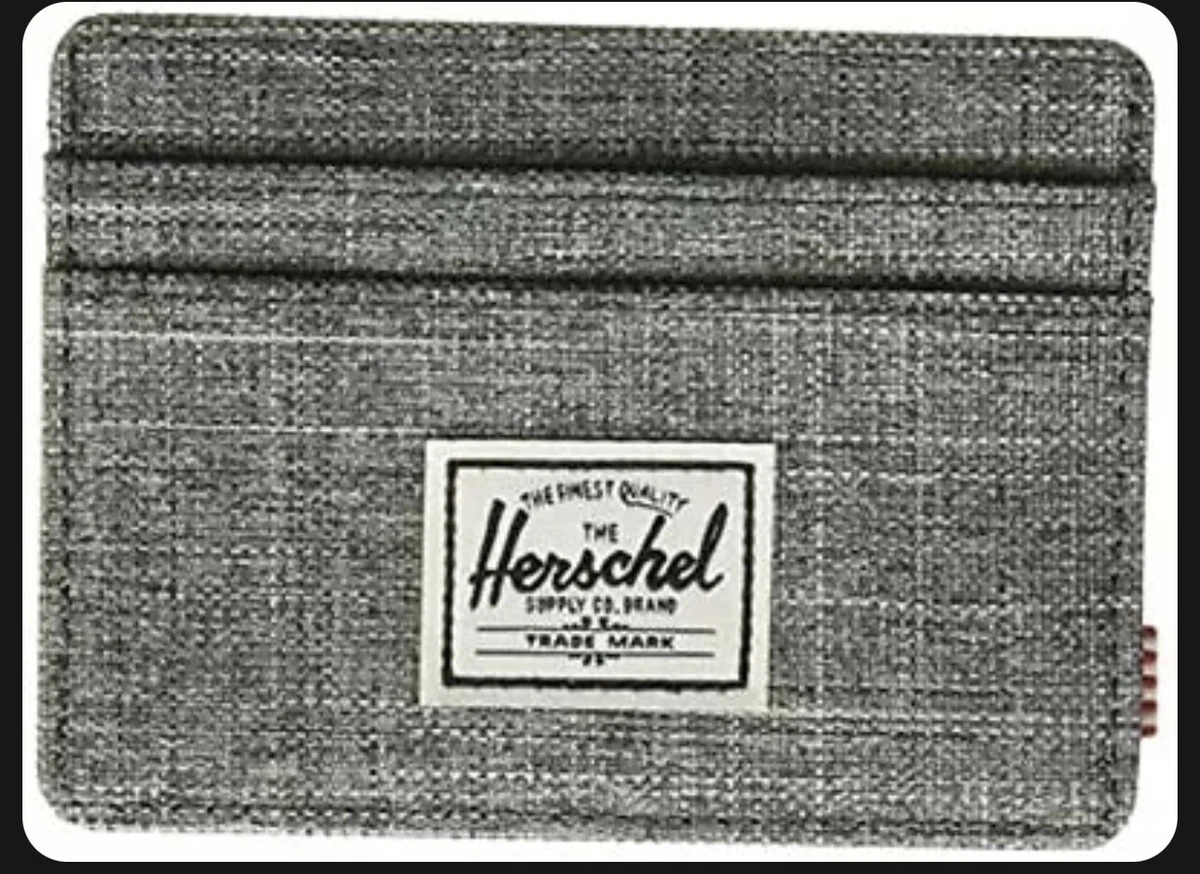 Herschel mens Charlie Rfid Card Case Wallet Raven Crosshatch One