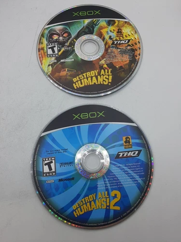 Destroy All Humans Xbox 1 AND 2 GAME BUNDLE - Excellent Cond