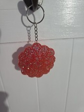 Sunflower New Pink Sparkle Resin Keychain