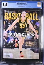 CAITLIN CLARK ROOKIE NEWSSTAND COVER BECKETT MAG INDIANA FEVER RARE CGC 8.5