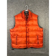 Old Navy Puffer Vest XXL Mens Orange Sleeveless Full Zip Snap Front Pockets