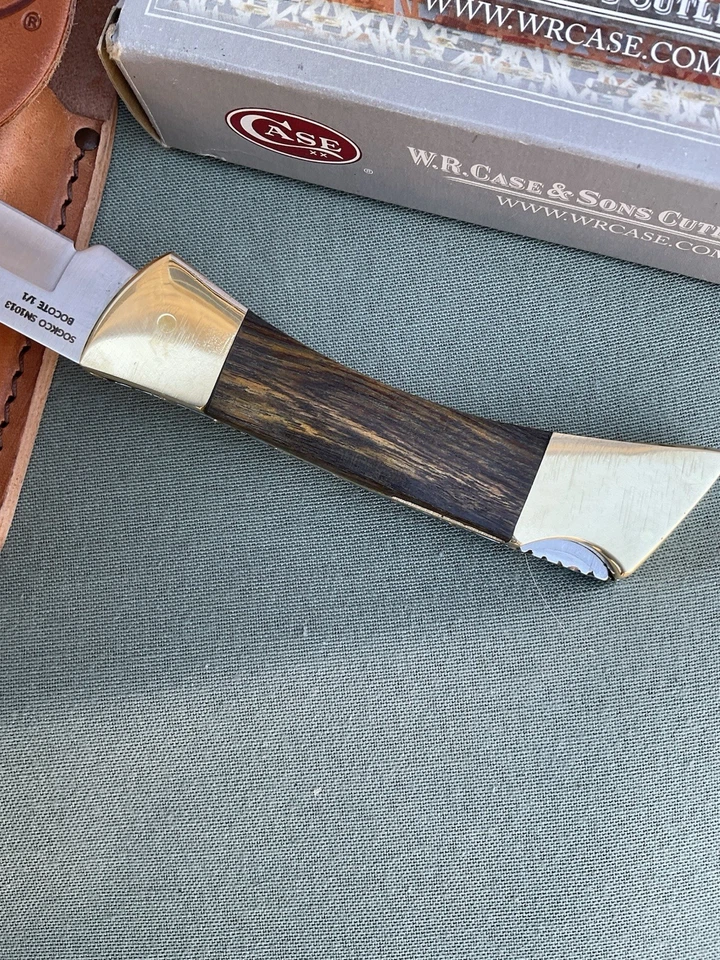 Case Custom Hunter Lockback Hammerhead Knife - Bocote Scales, File Work W/Sheath - Image 3 of 4