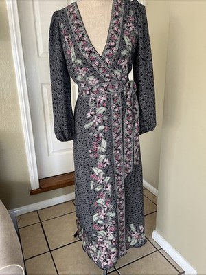 Max Studio London Floral Dress Size XS New With Out Tag Long Sleeves Open Front