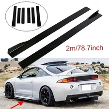 78.7'' Gloss Black Side Skirts Extension Rocker Panel Lip For Mitsubishi Eclipse