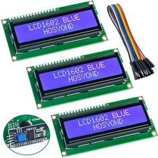 3 PCS I2C 1602 LCD Display Module, 16x02 Screen, Arduino, Raspberry Pi, Blue