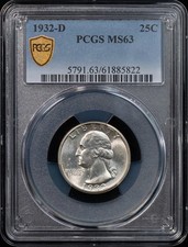 1932 D Washington Quarter - US Coin - Key Date - LOW MINTAGE