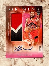 2024-25 Panini Origins Jamal Shead #RJA-JSR Pink Rookie Jersey Auto 02/25