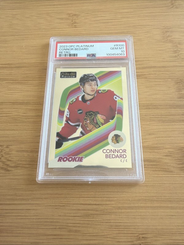 2023 OPC PLATINUM CONNOR BEDARD RETRO #R100 PSA 10 GEM MT