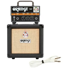 Orange Micro Dark 20-Watt Hybrid Electric Guitar Amp Head, Black w/ Cabinet and