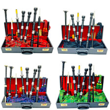 Premium Highland Scottish Bagpipes Silver Mounts Various Tartans with Hard Case