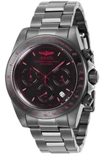 Invicta Men's Watch Speedway Chrono Black Dial Gunmetal Steel Bracelet 27771