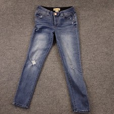 Democracy Ab Technology Skinny Sz 4 28x27 Mid Rise Stretch Distressed Denim