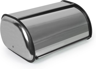 Extra Large Bread Box - Stainless Steel Bread Bin with Roll-Up Lid - Fits 2
