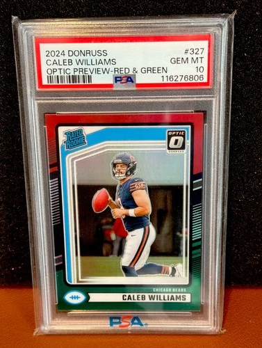2024 Panini Donruss Caleb Williams Optic Preview Red & Green PSA 10 (RC)