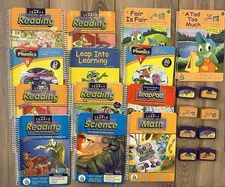 Lot Of 21 LeapFrog Books & Cartridges Tested Works Phonics Reading Fair Is Fair