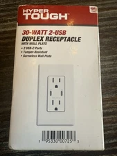 HYPER TOUGH 30-WATT 2-USB-C DUPLEX OUTLET WITH WALL PLATE