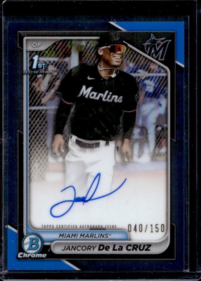 2024 Bowman Chrome Jancory De La Cruz Auto Blue Refractor 1st #40/150