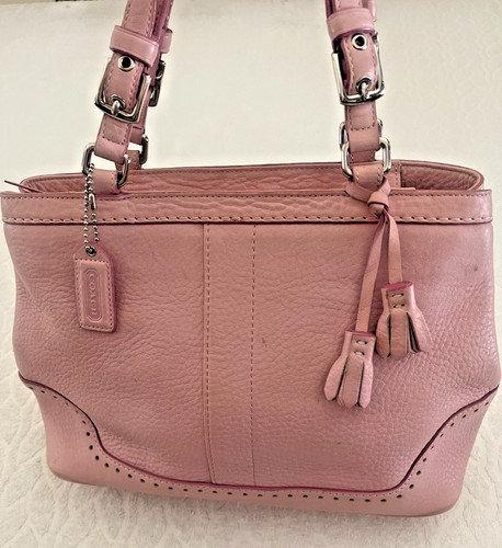 VINTAGE COACH Hamptons Pebbled Leather Bag Tassel Carryall Satchel Style 5055