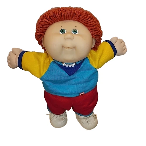 "Henry" RARE 1987 Cabbage Patch Doll Orange Hair 13” Outfit Shoes Blue Eyes