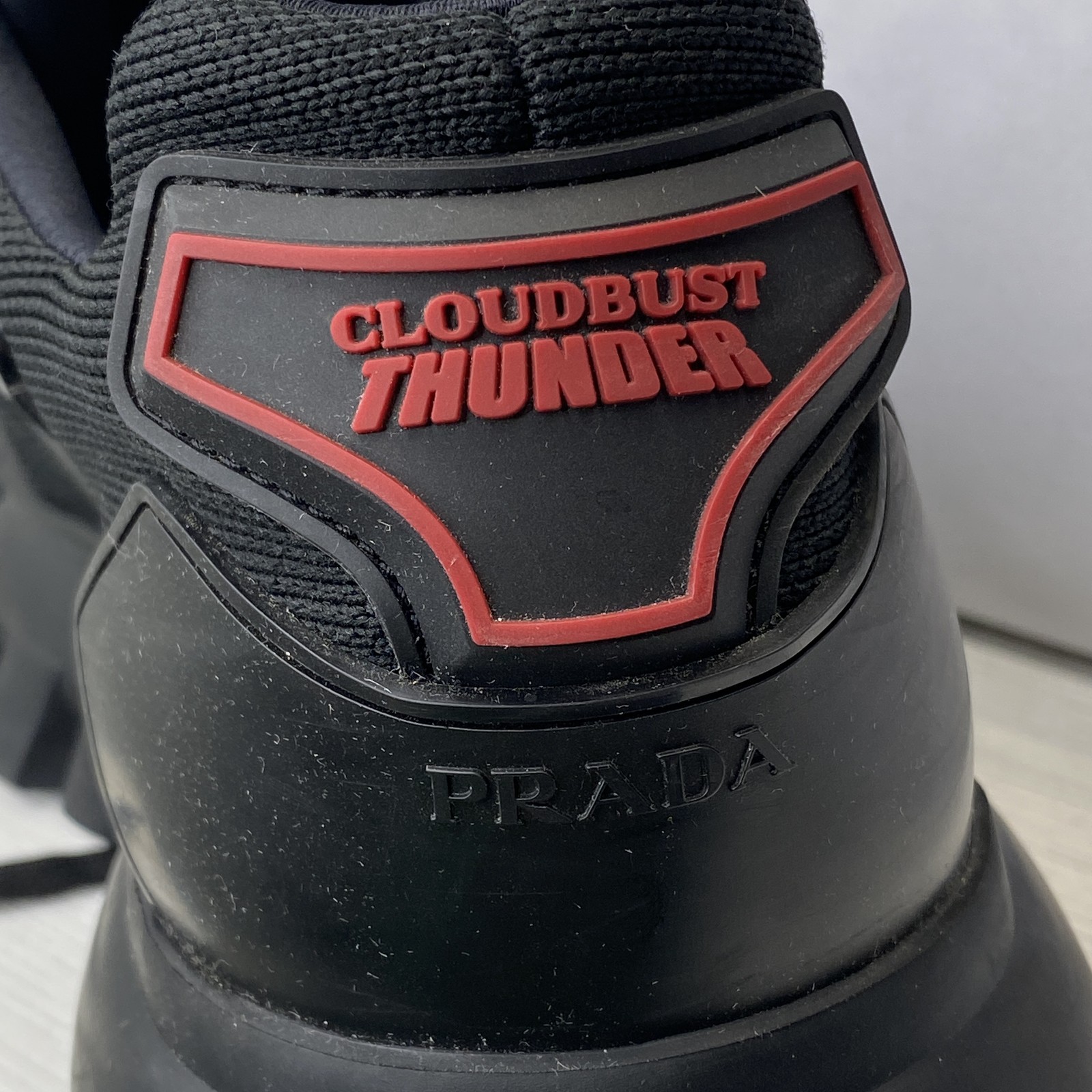 Prada Cloudbust Thunder Knit Sneakers Men US 10.5 Prada Size 10 Black *PREOWNED* thumbnail 12