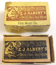 E.J. ALBERTS Perfected Orchestra Solo VIOLIN String Instrument ANTIQUE Box ROSIN