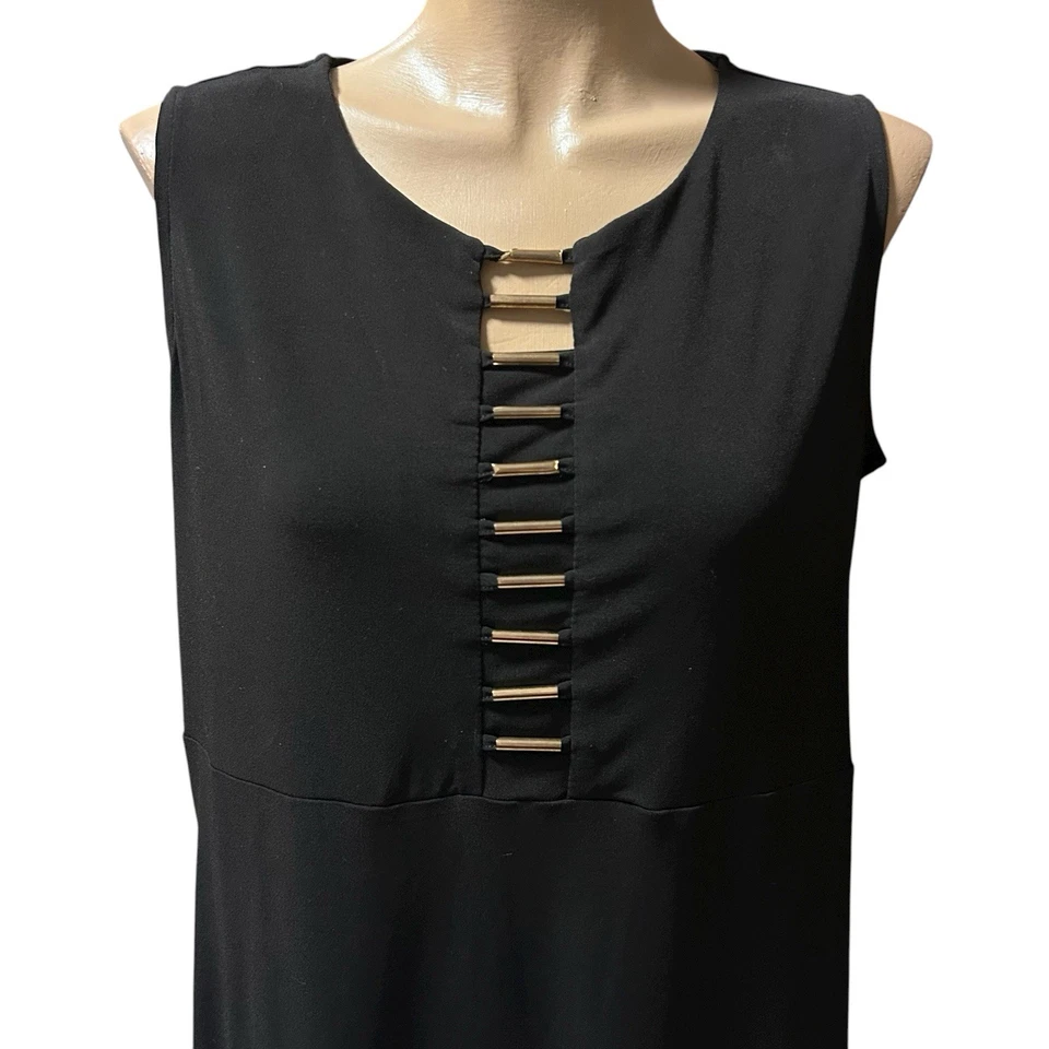 MILLERS Sz L Round Neckline Sleeveless Black High Stretch Shift Dress - image 2 of 4