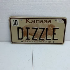 2000’s Kansas Vanity Personal License Plate Tag# DIZZLE