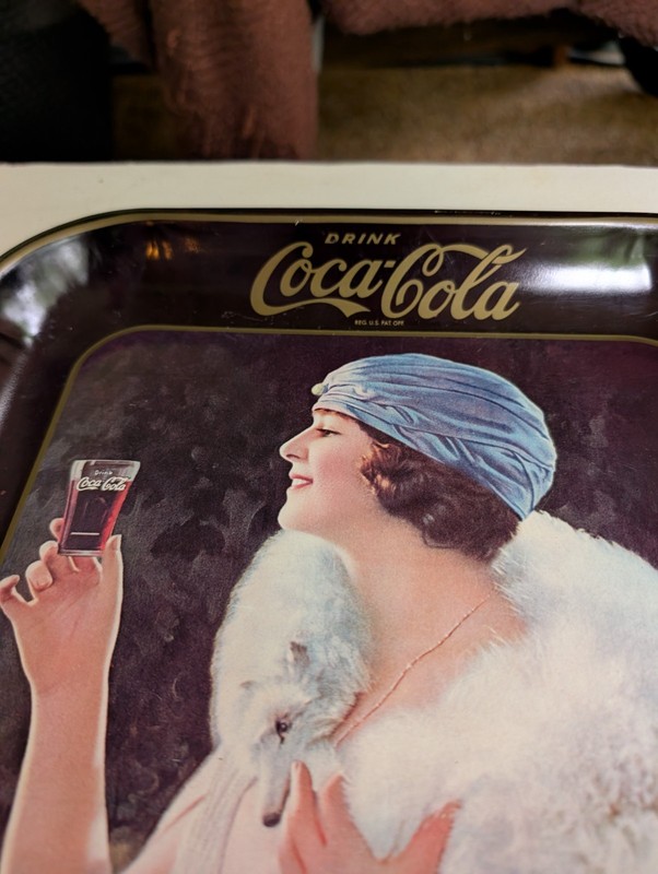 Vintage 1973 Coca Cola Serving Tray 1925 Advertisement Flapper Girl