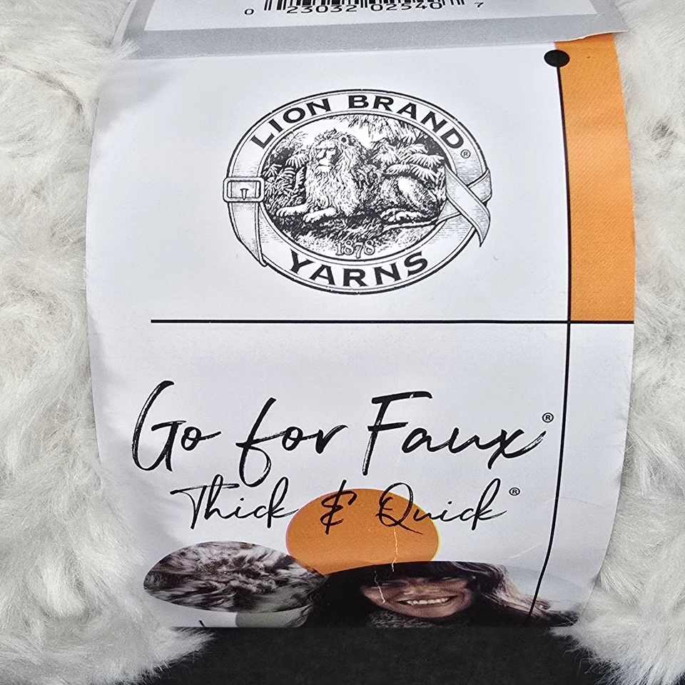 LION BRAND GO FOR FAUX THICK & QUICK YARN BAKED ALASKA 098 JUMBO 3 SKEINS LOT - Image 2 of 4