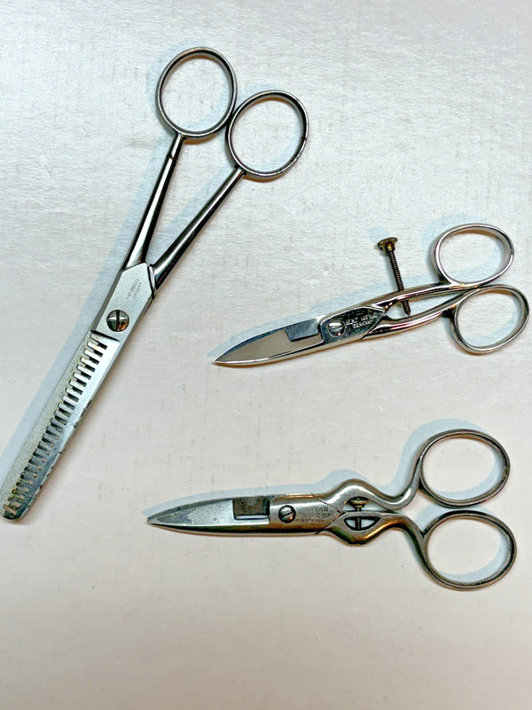 VINTAGE SCISSORS, GERMANY, HELMUT HARTNEEAU, FAYBAN KNIFE CO, E F HORSTER