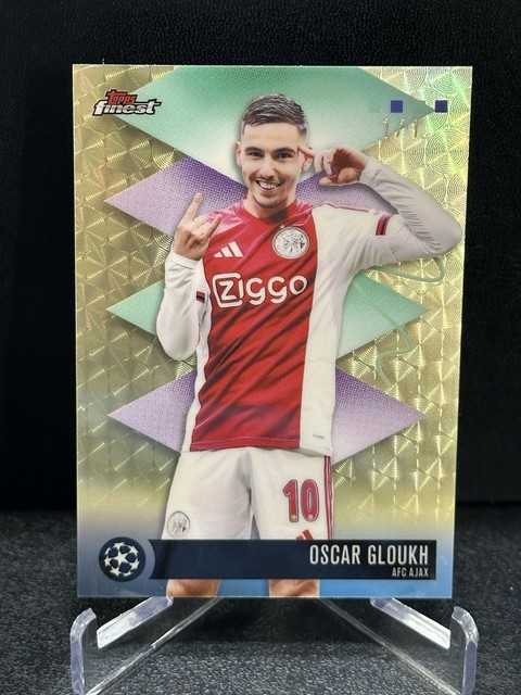 2025-2026 Topps Finest UEFA Club Oscar Gloukh #457 Rare Superfractor 1/1 Ajax
