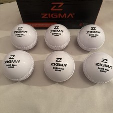 Zigma White Duro Ball Light Hard Cricket Ball &ndash; Pack of 6 (135-145g ball)