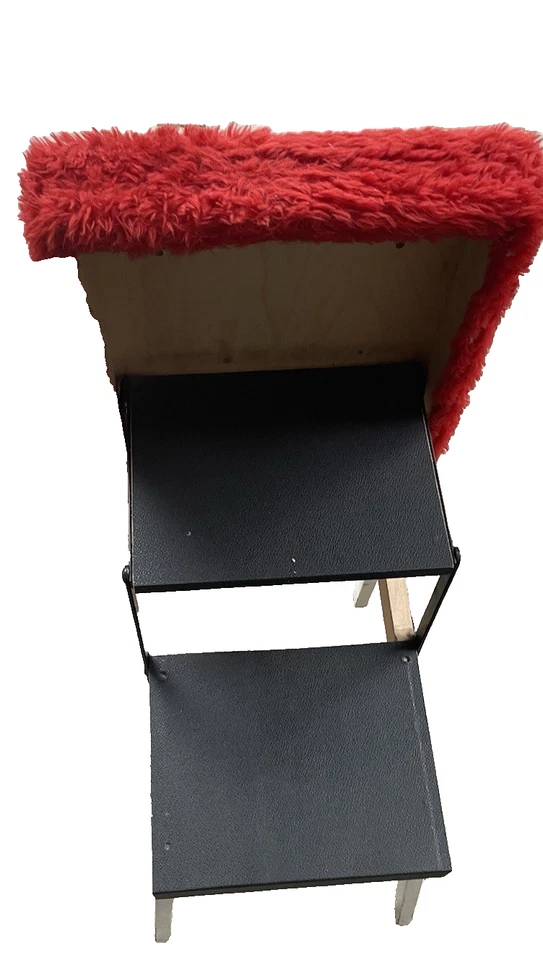 50er 60er Tritt Klapp Sitz Leiter Hocker Midcentury klappbar 2 Stufen Vintage ! - Bild 2 von 4