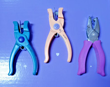 Lot of 3 2 Provo Craft Hole Punches Heart Star , 1 Fiskars small hole punch