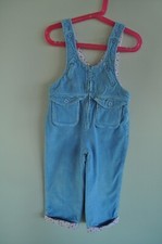 Vintage Girls Overalls Bibs Size 3T Blue Courdory with Pockets Joyeux Garmins