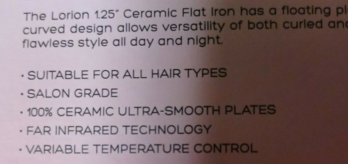 Lorion Salongrade 1.25" Ceramic Flat Iron Pink Striped - Picture 4 of 6