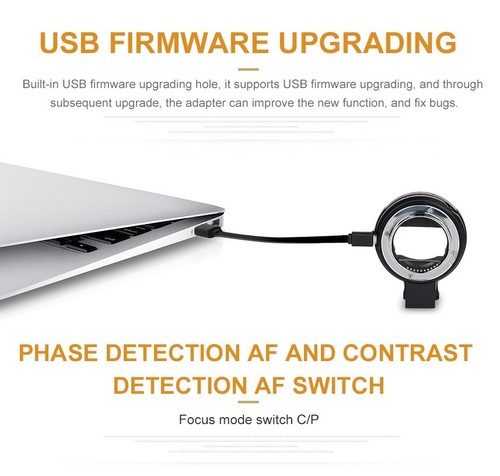 Commlite Auto focus adapter for Canon EOS EF mount to Sony E mount A9 A7M3 A7R3 - Picture 9 of 12